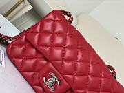 Okify CC Classic Flap Bag 20 Lambskin Red In Silver Hardware - 2