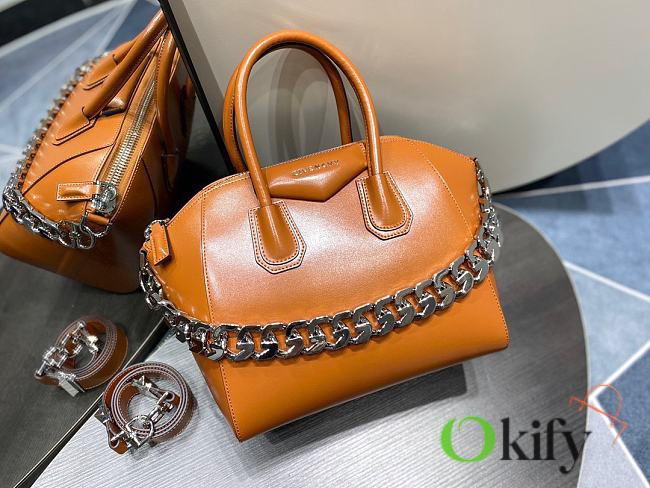 Okify Givenchy Brown Mini Antigona Chain Bag - 1