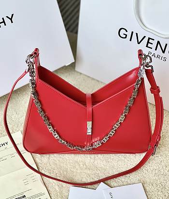 Okify Givenchy Small Cut Out Bag In Box Leather With Chain Red