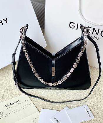 Okify Givenchy Small Cut Out Bag In Box Leather With Chain Black