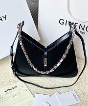 Okify Givenchy Small Cut Out Bag In Box Leather With Chain Black - 6
