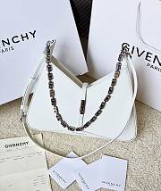 Okify Givenchy Small Cut Out Bag In Box Leather With Chain White - 6
