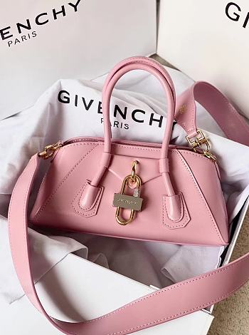 Okify Givenchy Antigona Stretch Mini Bag In Box Leather Pink