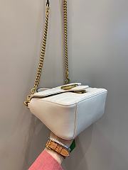 Okify Gucci GG Marmont Mini Top Handle Bag White Chevron Leather With Heart - 3