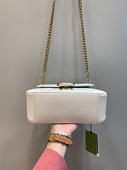 Okify Gucci GG Marmont Mini Top Handle Bag White Chevron Leather With Heart - 2
