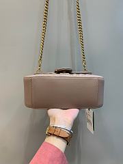 Okify Gucci GG Marmont Mini Top Handle Bag Nude Chevron Leather With Heart - 3