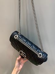 Okify Gucci GG Marmont Small Shoulder Bag Black Leather Silver Hardware - 3