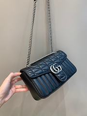 Okify Gucci GG Marmont Small Shoulder Bag Black Leather Silver Hardware - 4