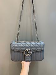 Okify Gucci GG Marmont Small Shoulder Bag Gray Leather - 1