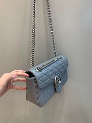 Okify Gucci GG Marmont Small Shoulder Bag Gray Leather - 3