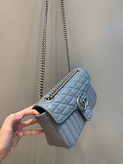 Okify Gucci GG Marmont Small Shoulder Bag Gray Leather - 4