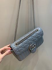 Okify Gucci GG Marmont Small Shoulder Bag Gray Leather - 5