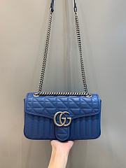 Okify Gucci GG Marmont Small Shoulder Bag Blue Leather - 1
