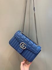 Okify Gucci GG Marmont Small Shoulder Bag Blue Leather - 2