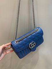 Okify Gucci GG Marmont Small Shoulder Bag Blue Leather - 5