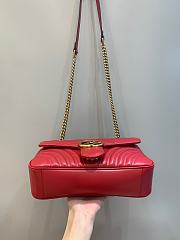 Okify Gucci GG Marmont Small Shoulder Bag Red Chevron Leather With Heart - 2