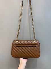 Okify Gucci GG Marmont Small Shoulder Bag Brown Quilted Leather - 5