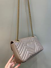 Okify Gucci GG Marmont Small Shoulder Bag Nude Chevron Leather With Heart - 5