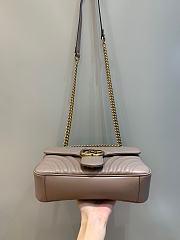 Okify Gucci GG Marmont Small Shoulder Bag Nude Chevron Leather With Heart - 4