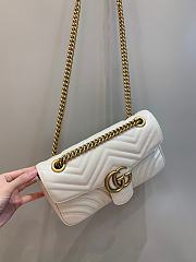 Okify Gucci GG Marmont Small Shoulder Bag White Chevron Leather With Heart - 6