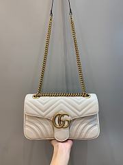 Okify Gucci GG Marmont Small Shoulder Bag White Chevron Leather With Heart - 2