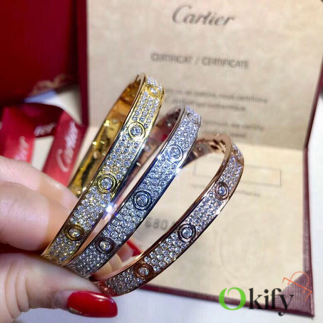 Okify Cartier Bracelet Diamond Paved Diamonds - 1