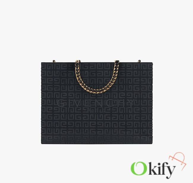 Okify Givenchy Medium G-Tote Shopping Bag in 4G Embroidery With Chain - 1