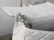 Okify Chanel XL Flap Bag White Silver Hardware - 4