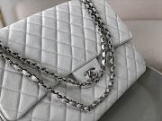 Okify Chanel XL Flap Bag White Silver Hardware - 3