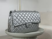 Okify Chanel XL Flap Bag Silver Silver Hardware - 6
