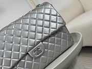 Okify Chanel XL Flap Bag Silver Silver Hardware - 2