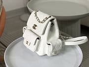 Okify Chanel White Quilted Caviar Mini Backpack Gold Hardware - 3