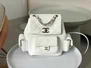 Okify Chanel White Quilted Caviar Small Backpack Gold Hardware - 2