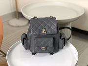 Okify Chanel Gray Quilted Caviar Mini Backpack Gold Hardware - 1