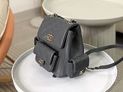 Okify Chanel Gray Quilted Caviar Mini Backpack Gold Hardware - 6
