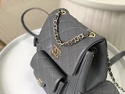 Okify Chanel Gray Quilted Caviar Mini Backpack Gold Hardware - 5