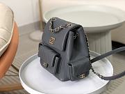 Okify Chanel Gray Quilted Caviar Small Backpack Gold Hardware - 4
