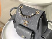 Okify Chanel Gray Quilted Caviar Small Backpack Gold Hardware - 3