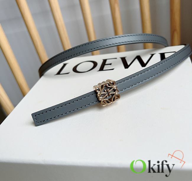 Okify Loewe Anagram Reversible Leather Belt Black Gold/ Silver Hardware - 1