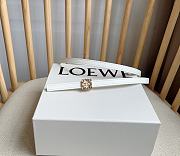 Okify Loewe Anagram Reversible Leather Belt White Gold/ Silver Hardware - 2