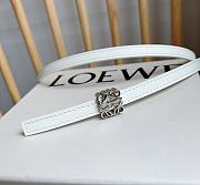 Okify Loewe Anagram Reversible Leather Belt White Gold/ Silver Hardware - 3