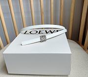 Okify Loewe Anagram Reversible Leather Belt White Gold/ Silver Hardware - 4