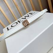 Okify Loewe Anagram Reversible Leather Belt White Gold/ Silver Hardware - 6