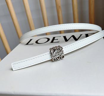 Okify Loewe Anagram Reversible Leather Belt White Gold/ Silver Hardware