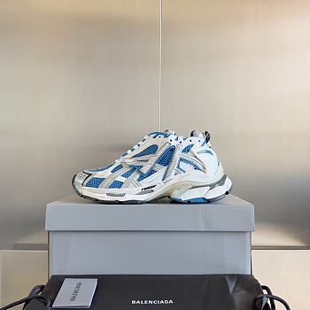 Okify Balenciaga Blue White Runner Sneakers