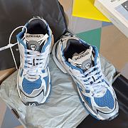 Okify Balenciaga Blue White Runner Sneakers - 3