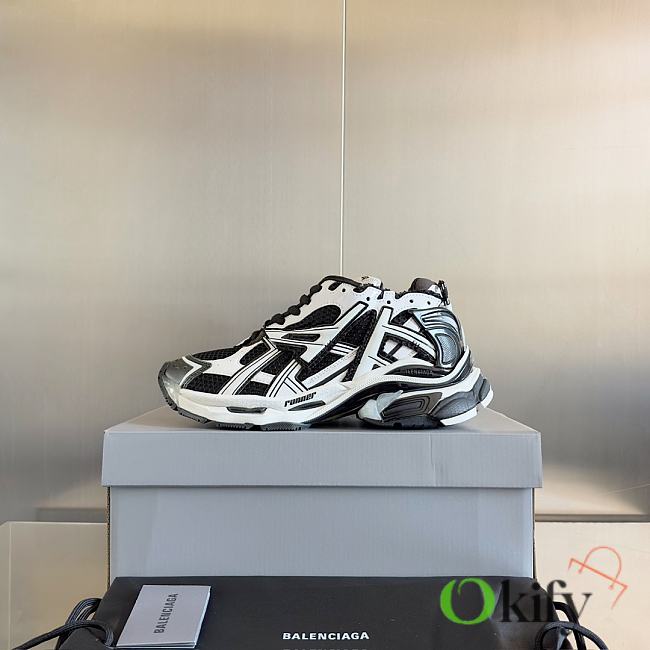 Okify Balenciaga Black White Runner Sneakers - 1
