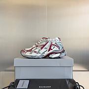 Okify Balenciaga White Red Runner Sneakers - 1