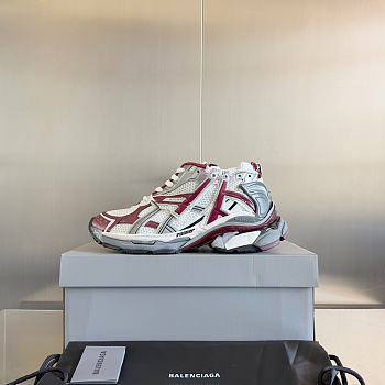 Okify Balenciaga White Red Runner Sneakers