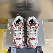 Okify Balenciaga White Red Runner Sneakers - 6